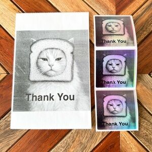 Thank You Cat Sticker Set of 50